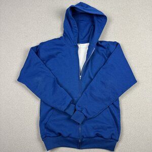 Vintage Heavyweight Waffle Thermal Lined Pluma Blue Hoodie Sweatshirt Mens M
